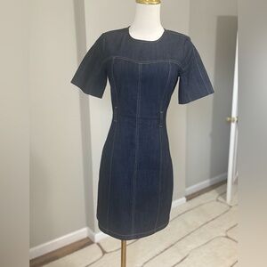 Cinq a Sept Siv Denim Mini Dress Luxury Fitted Classic Summer Look Date Night